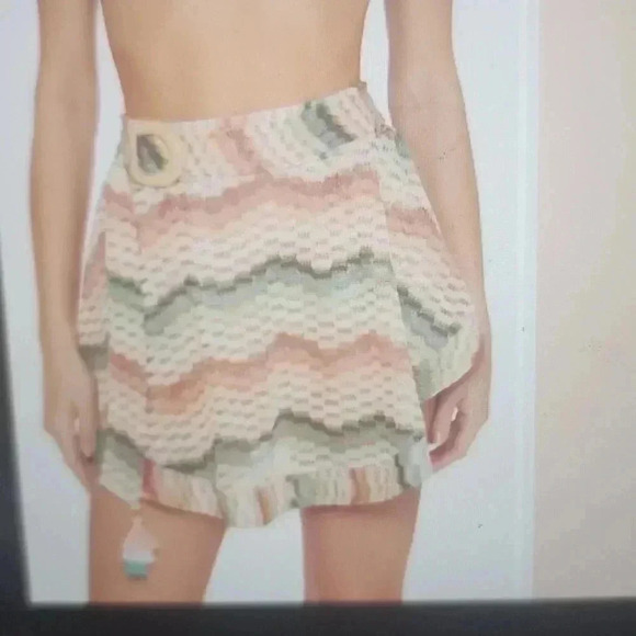 TRINA TURK CROCHET BELTED SKIRT - Picture 2 of 7